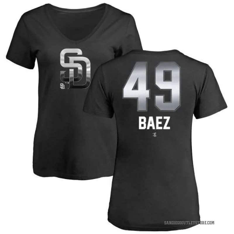 Michel Baez Women's Black San Diego Padres Midnight Mascot V-Neck T-Shirt -