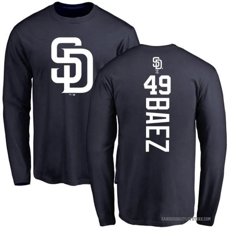 Michel Baez Youth Navy San Diego Padres Backer Long Sleeve T-Shirt -