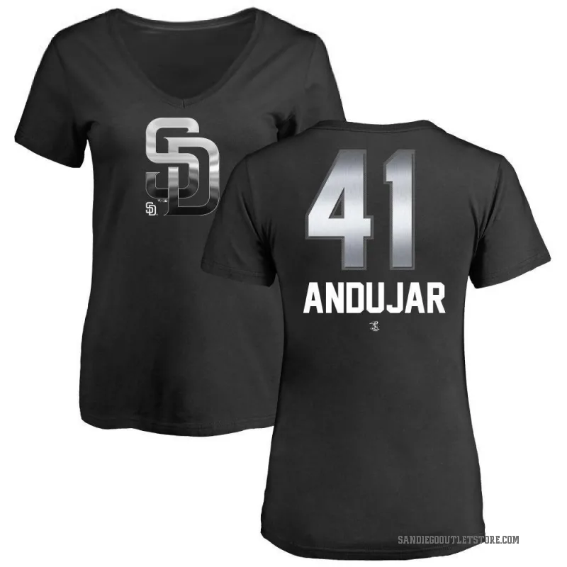 Miguel Andujar Women's Black San Diego Padres Midnight Mascot V-Neck T-Shirt -
