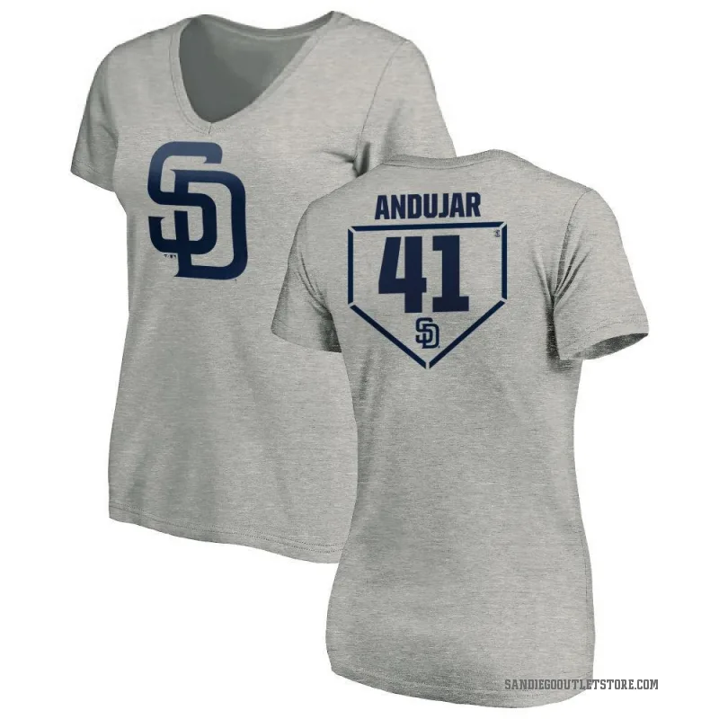 Miguel Andujar Women's Gray San Diego Padres RBI Slim Fit V-Neck T-Shirt - Heathered