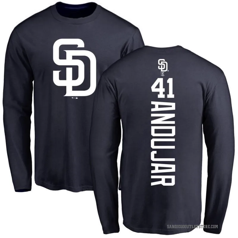 Miguel Andujar Youth Navy San Diego Padres Backer Long Sleeve T-Shirt -
