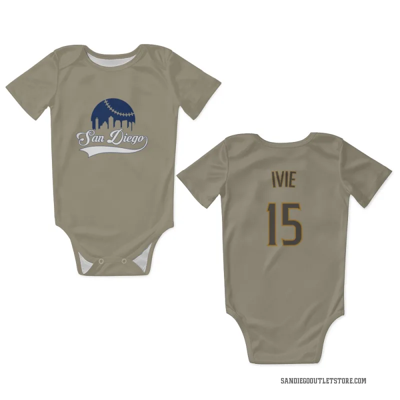 Mike Ivie  San Diego Padres   Tan Newborn & Infant Bodysuit