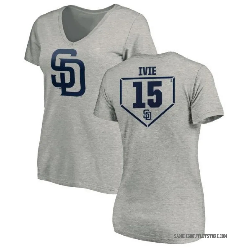 Mike Ivie Women's Gray San Diego Padres RBI Slim Fit V-Neck T-Shirt - Heathered