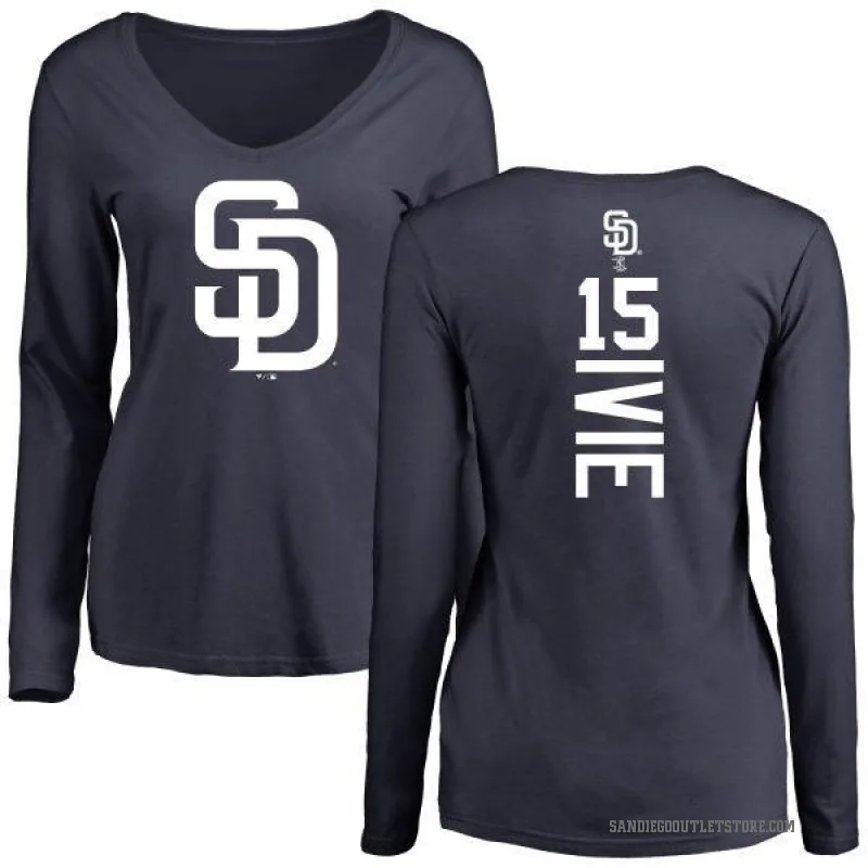 Mike Ivie Women's Navy San Diego Padres Backer Slim Fit Long Sleeve T-Shirt -