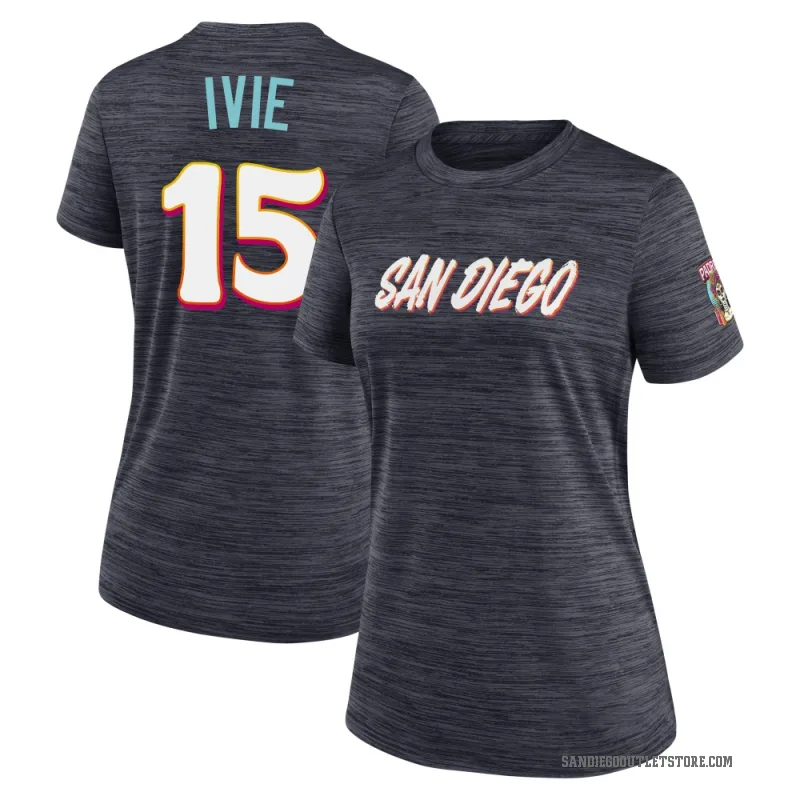 Mike Ivie Women's San Diego Padres Obsidian 2026 City Connect Game Day Velocity T-Shirt