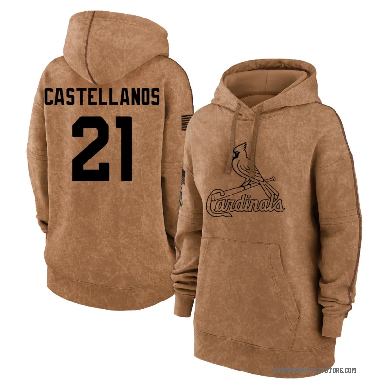 Nick Castellanos Women's Brown San Diego Padres 2023 Salute to Service Pullover Hoodie