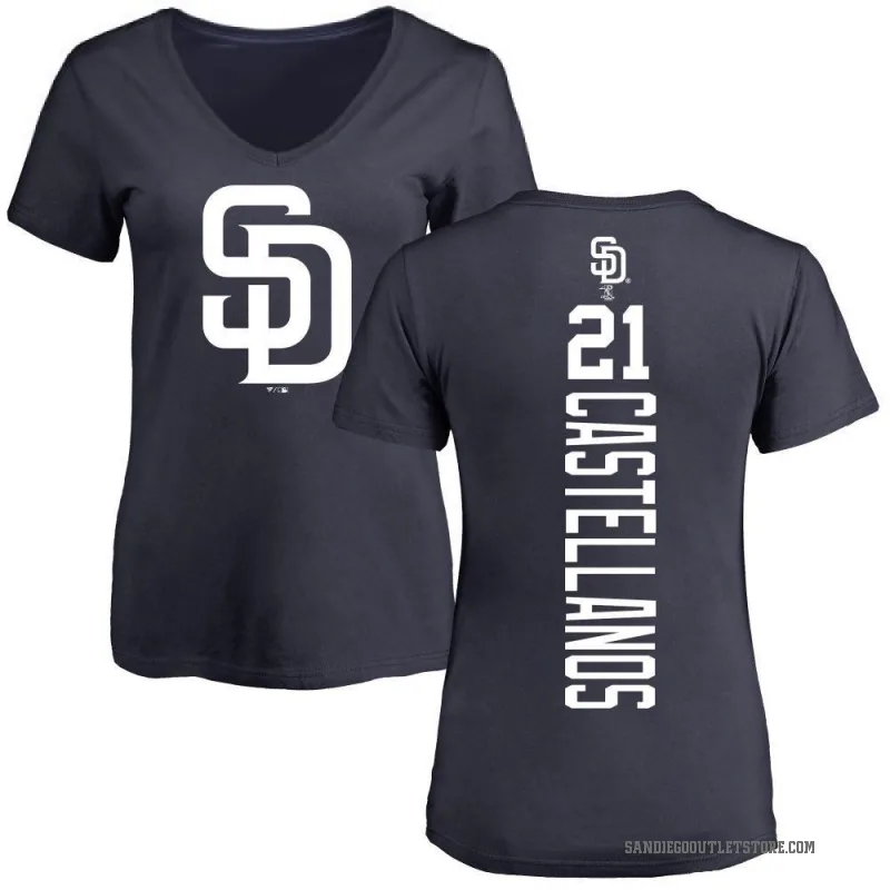 Nick Castellanos Women's Navy San Diego Padres Backer Slim Fit T-Shirt -