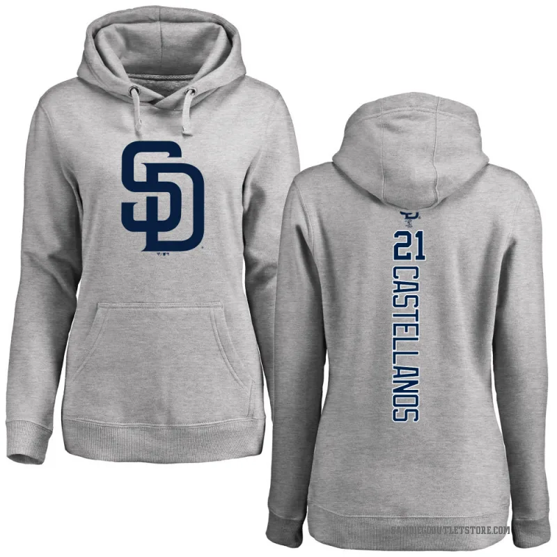 Nick Castellanos Women's San Diego Padres Ash Backer Pullover Hoodie