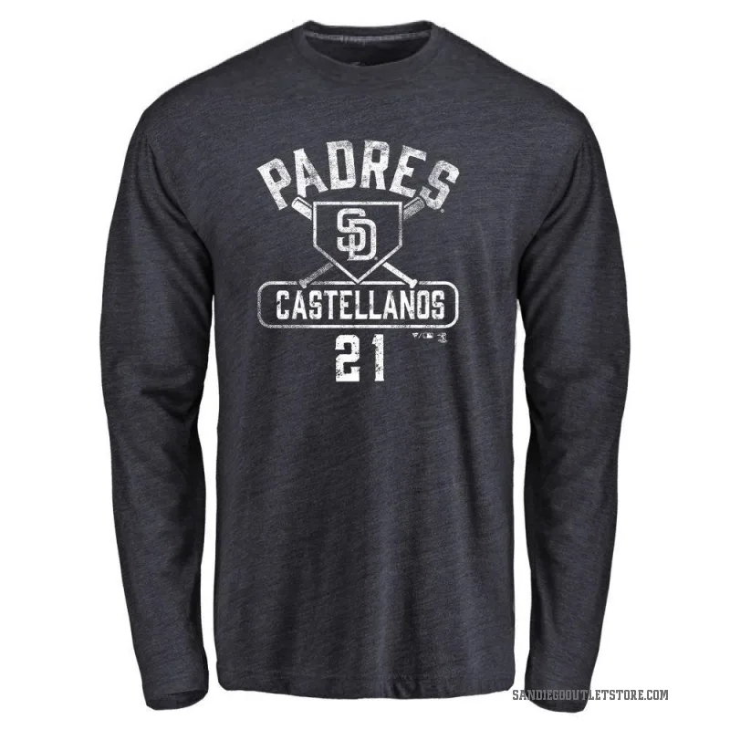 Nick Castellanos Youth Navy San Diego Padres Base Runner Long Sleeve T-Shirt -