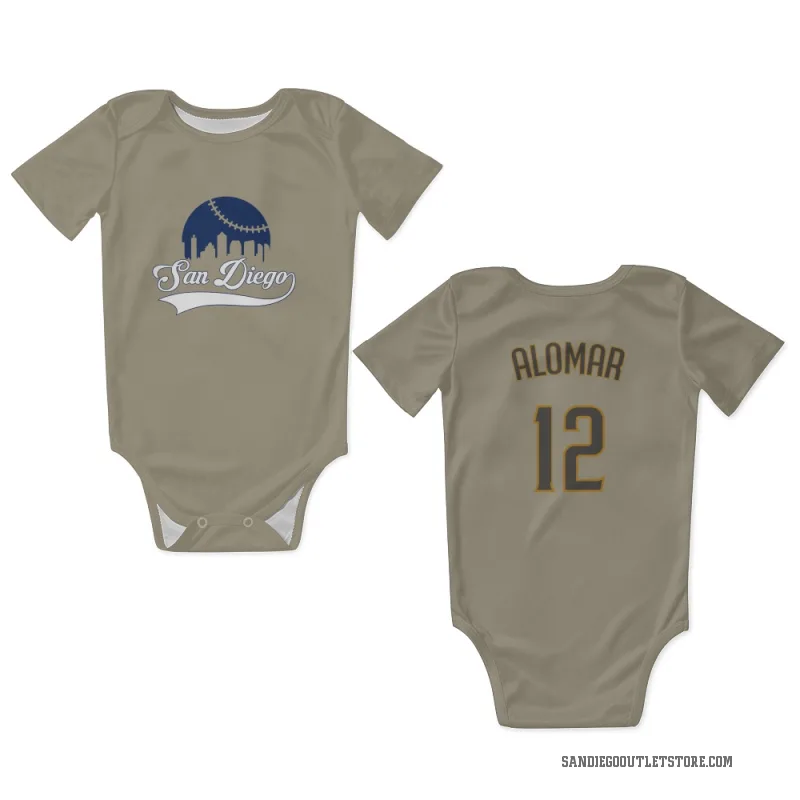 Roberto Alomar  San Diego Padres   Tan Newborn & Infant Bodysuit
