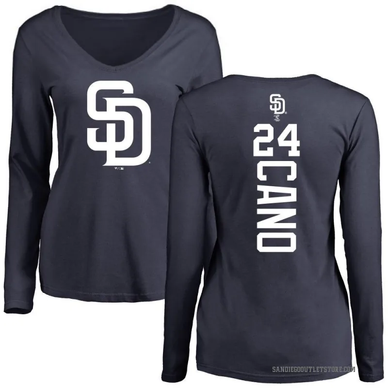 Robinson Cano Women's Navy San Diego Padres Backer Slim Fit Long Sleeve T-Shirt -