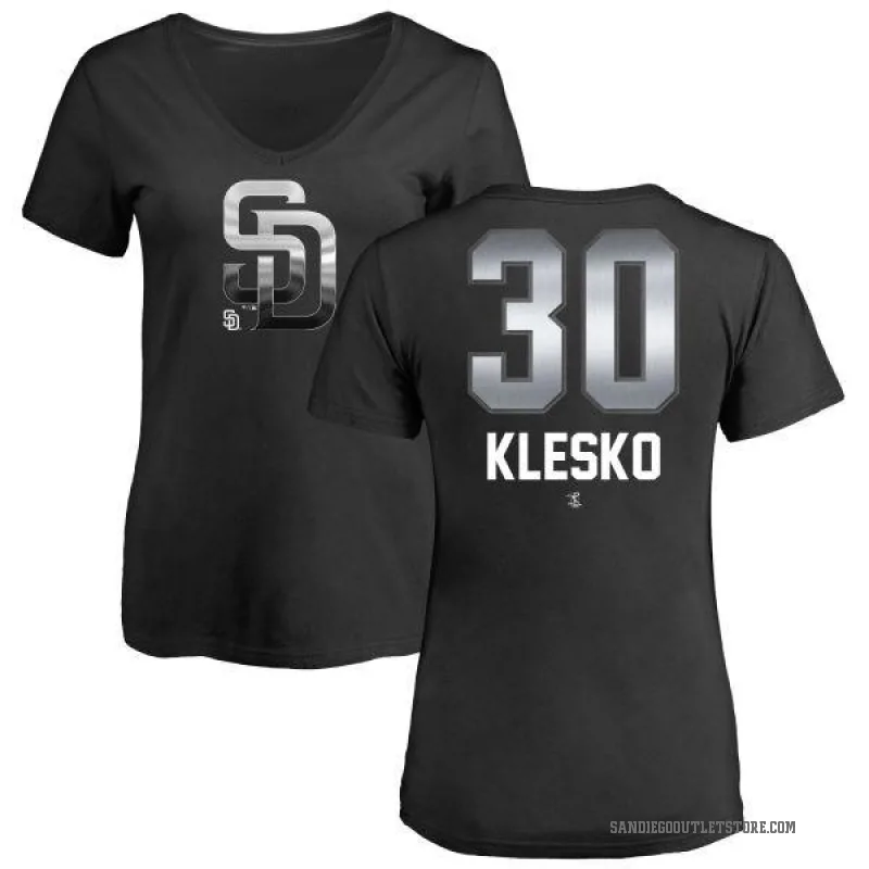 Ryan Klesko Women's Black San Diego Padres Midnight Mascot V-Neck T-Shirt -