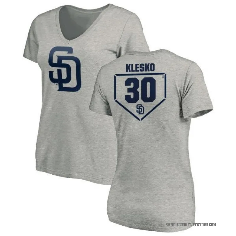 Ryan Klesko Women's Gray San Diego Padres RBI Slim Fit V-Neck T-Shirt - Heathered