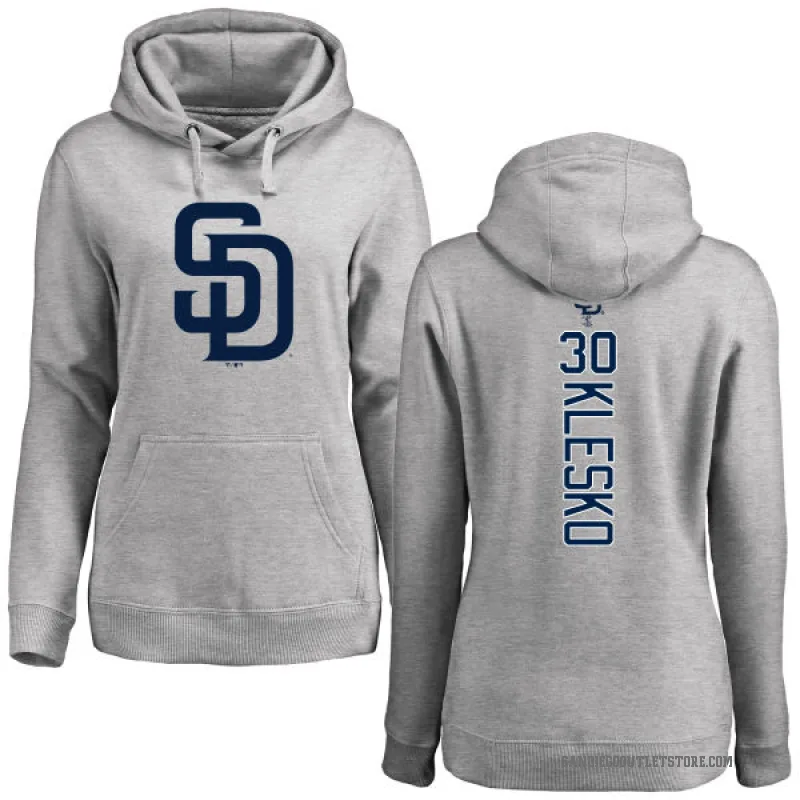 Ryan Klesko Women's San Diego Padres Ash Backer Pullover Hoodie