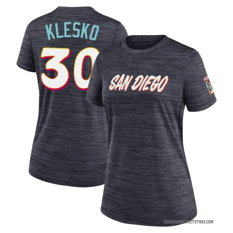 Ryan Klesko Women's San Diego Padres Obsidian 2026 City Connect Game Day Velocity T-Shirt