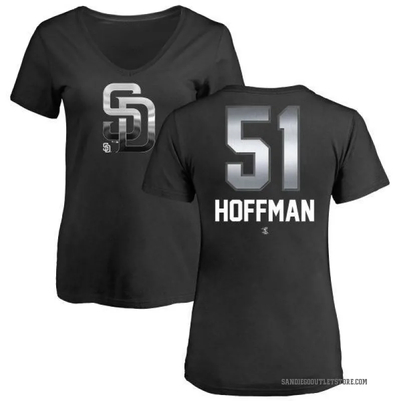 Trevor Hoffman Women's Black San Diego Padres Midnight Mascot V-Neck T-Shirt -