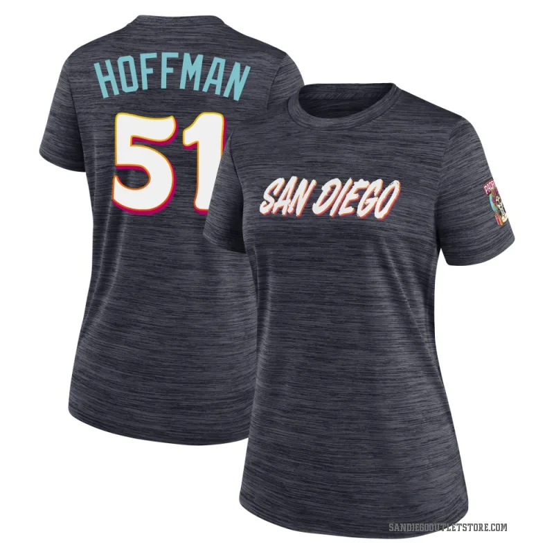 Trevor Hoffman Women's San Diego Padres Obsidian 2026 City Connect Game Day Velocity T-Shirt