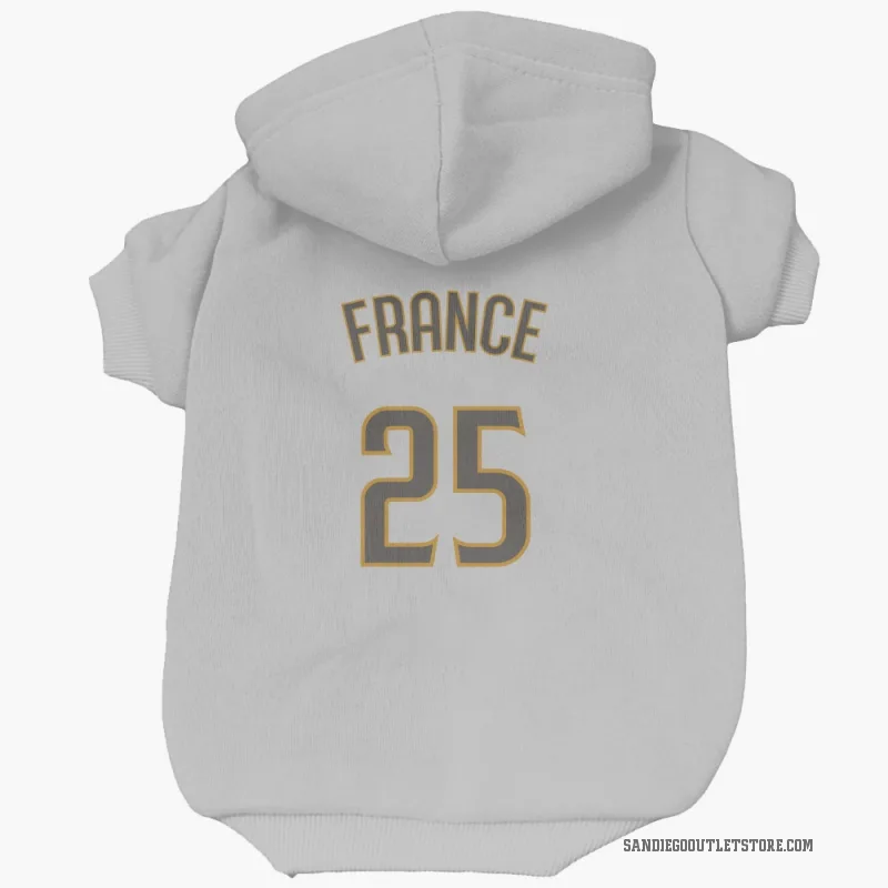 Ty France  White/Brown San Diego Padres  Cat & Dog Pet Hoodie