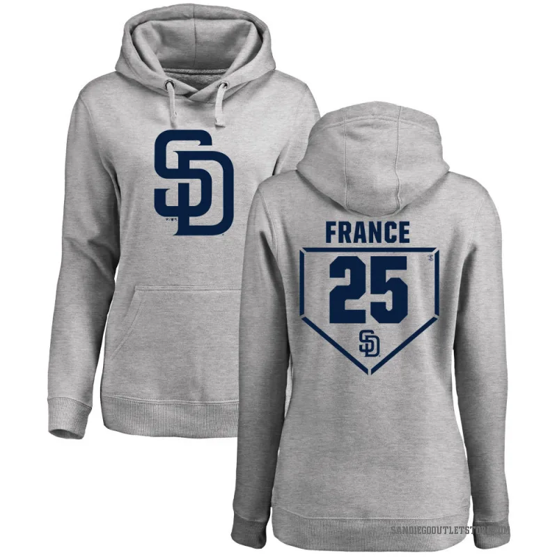 Ty France Women's Gray San Diego Padres Branded RBI Pullover Hoodie - Heathered