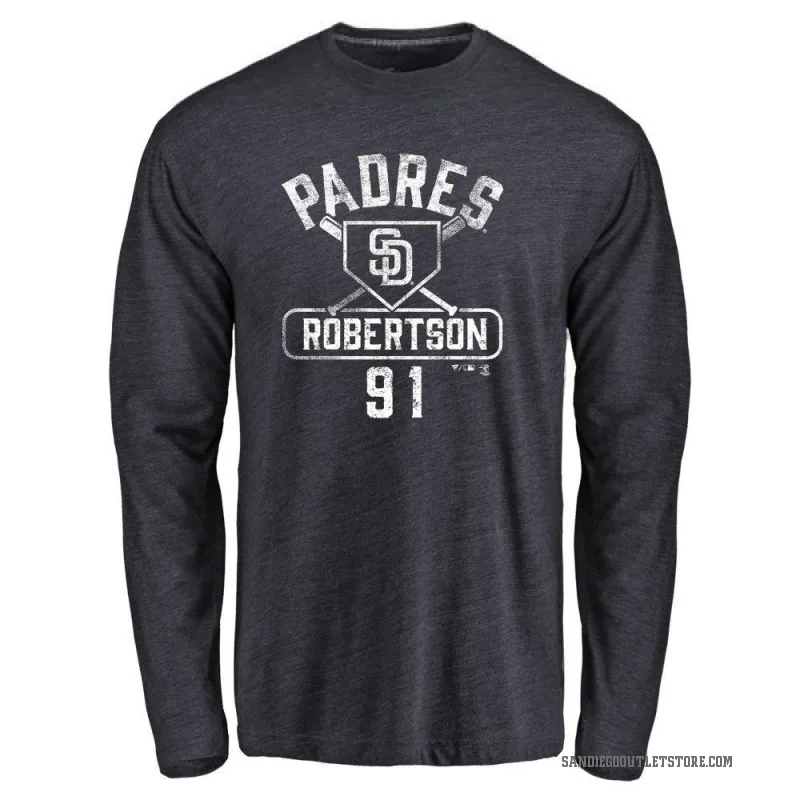 Tyler Robertson Men's Navy San Diego Padres Base Runner Long Sleeve T-Shirt -