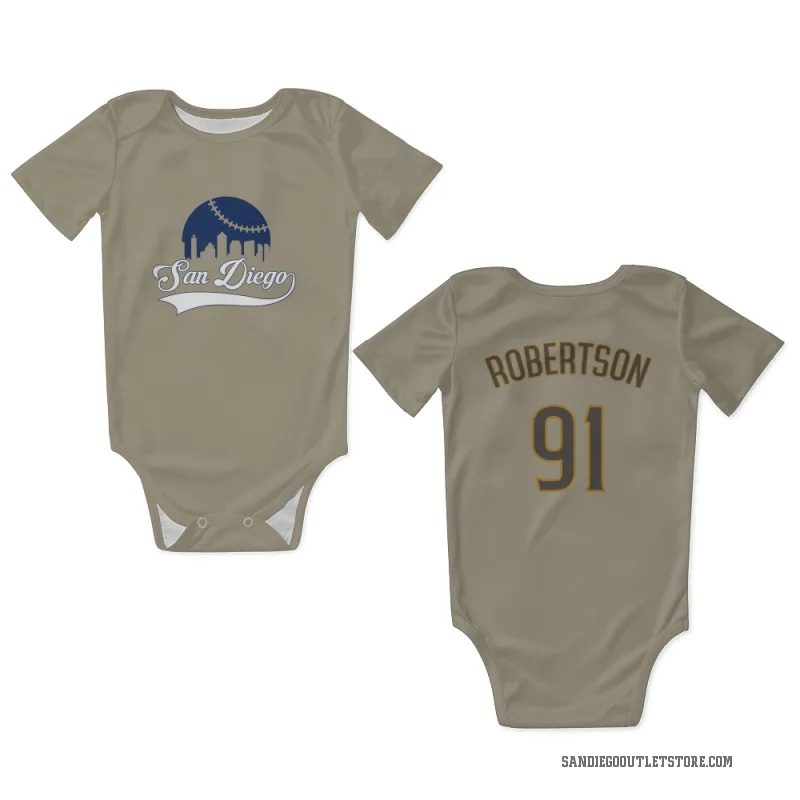 Tyler Robertson  San Diego Padres   Tan Newborn & Infant Bodysuit