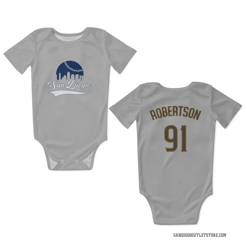 Tyler Robertson  White/Brown San Diego Padres  Newborn & Infant Bodysuit