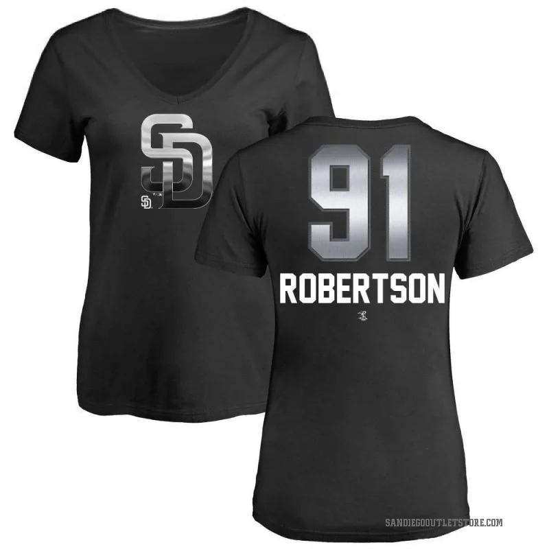 Tyler Robertson Women's Black San Diego Padres Midnight Mascot V-Neck T-Shirt -
