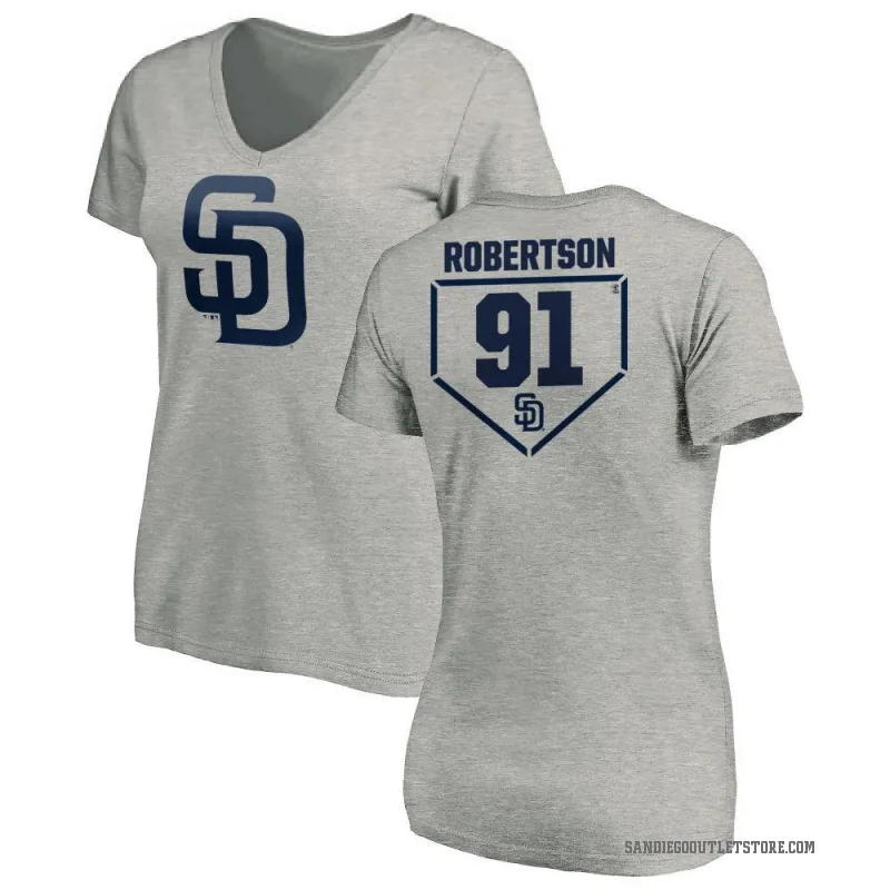 Tyler Robertson Women's Gray San Diego Padres RBI Slim Fit V-Neck T-Shirt - Heathered