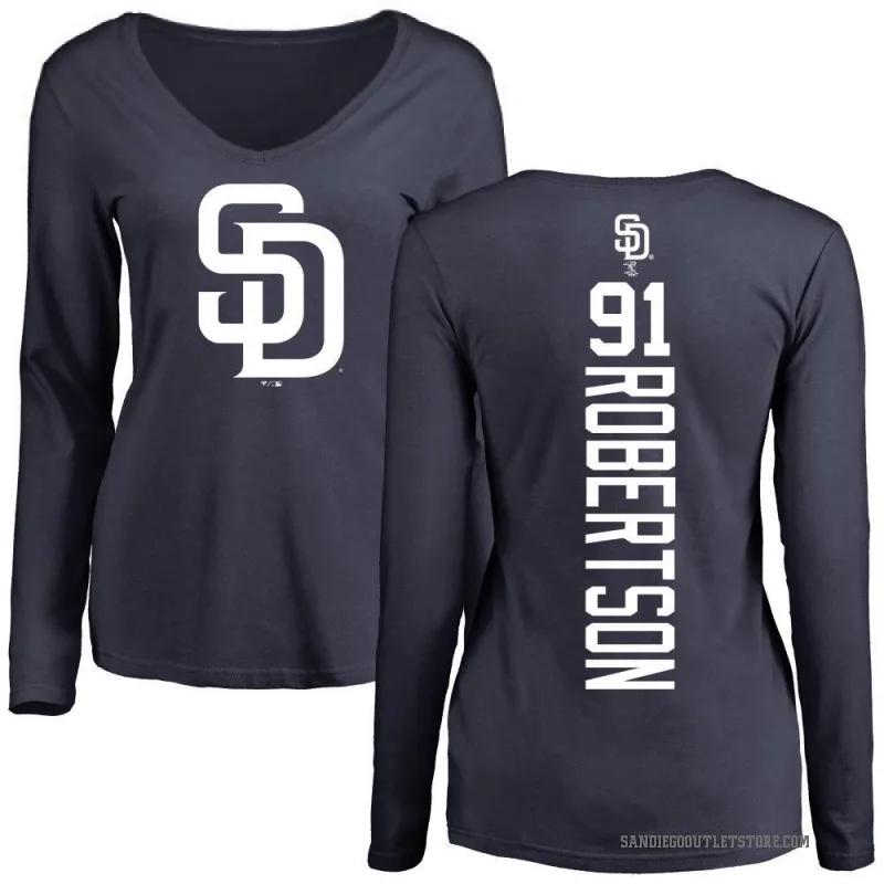 Tyler Robertson Women's Navy San Diego Padres Backer Slim Fit Long Sleeve T-Shirt -