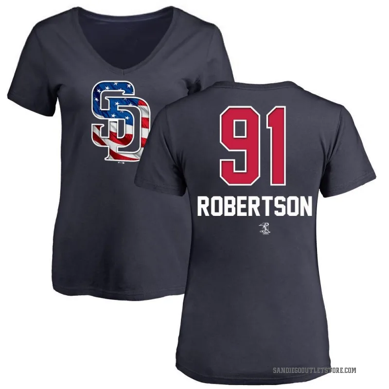 Tyler Robertson Women's Navy San Diego Padres Name and Number Banner Wave V-Neck T-Shirt -