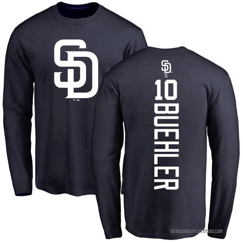 Walker Buehler Men's Navy San Diego Padres Backer Long Sleeve T-Shirt -