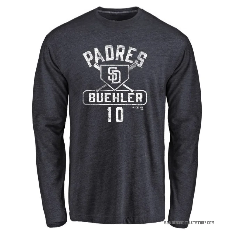 Walker Buehler Men's Navy San Diego Padres Base Runner Long Sleeve T-Shirt -