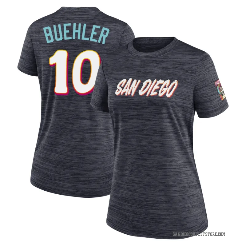Walker Buehler Women's San Diego Padres Obsidian 2026 City Connect Game Day Velocity T-Shirt