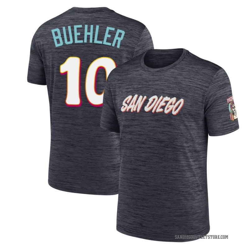 Walker Buehler Youth San Diego Padres Obsidian 2026 City Connect Game Day Velocity T-Shirt
