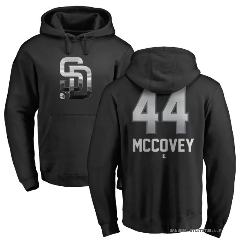 Willie Mccovey Men's Black San Diego Padres Branded Midnight Mascot Pullover Hoodie -
