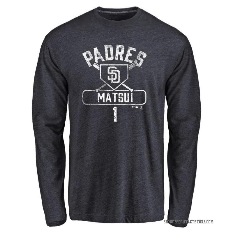 Yuki Matsui Men's Navy San Diego Padres Base Runner Long Sleeve T-Shirt -