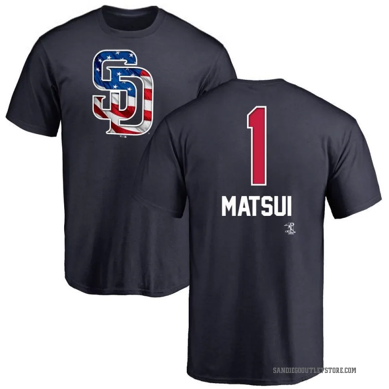 Yuki Matsui Men's Navy San Diego Padres Name and Number Banner Wave T-Shirt -