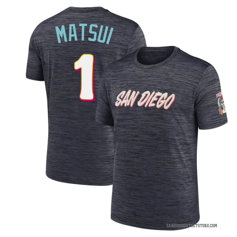 Yuki Matsui Men's San Diego Padres Obsidian 2026 City Connect Game Day Velocity T-Shirt