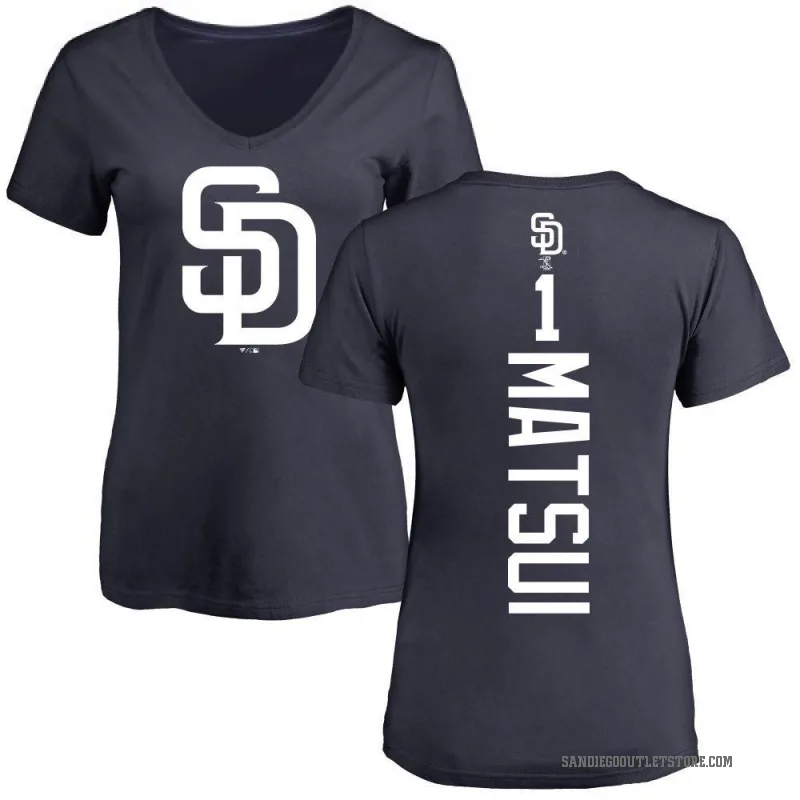Yuki Matsui Women's Navy San Diego Padres Backer Slim Fit T-Shirt -